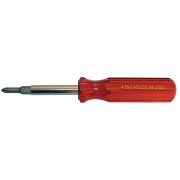 GREEN 4 IN 1 SCREWDRIVER CARDED